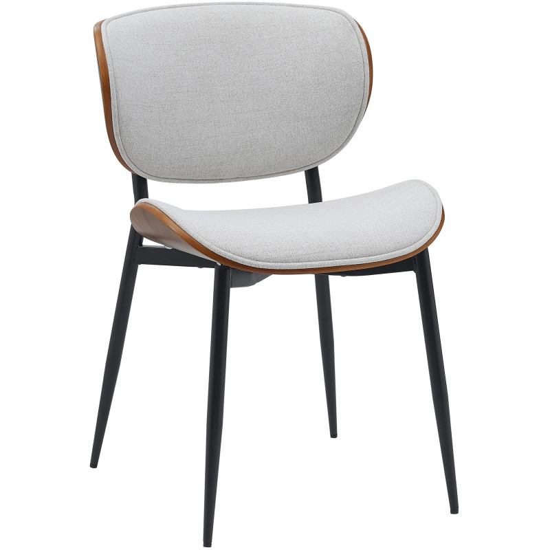 Chaise visiteur Enid en tissu | noix/crème