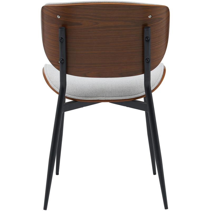 Chaise visiteur Enid en tissu | noix/crème
