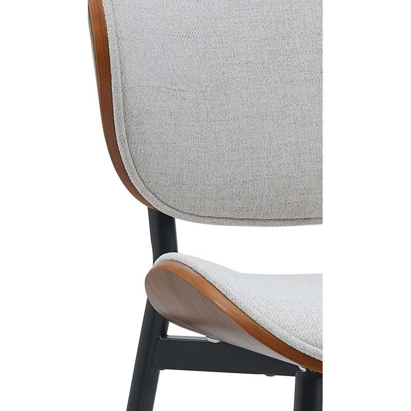 Chaise visiteur Enid en tissu | noix/crème
