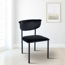 Chaise visiteur en velours Gambell | noir