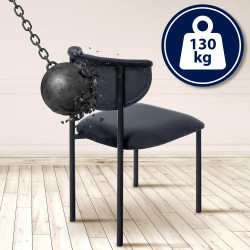 Chaise visiteur en velours Gambell | noir
