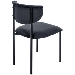 Chaise visiteur en velours Gambell | noir