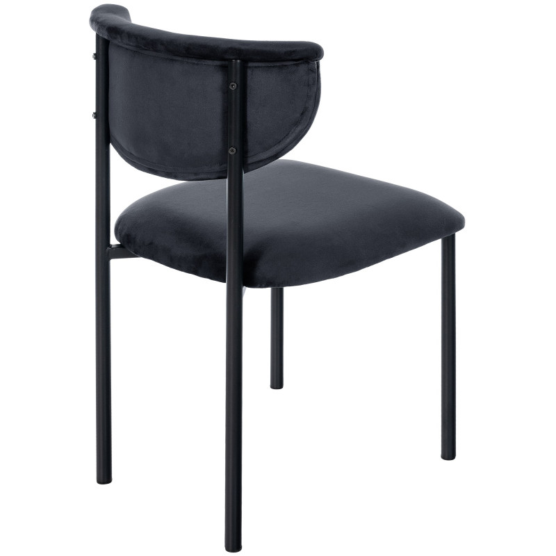 Chaise visiteur en velours Gambell | noir