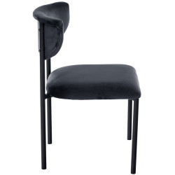 Chaise visiteur en velours Gambell | noir