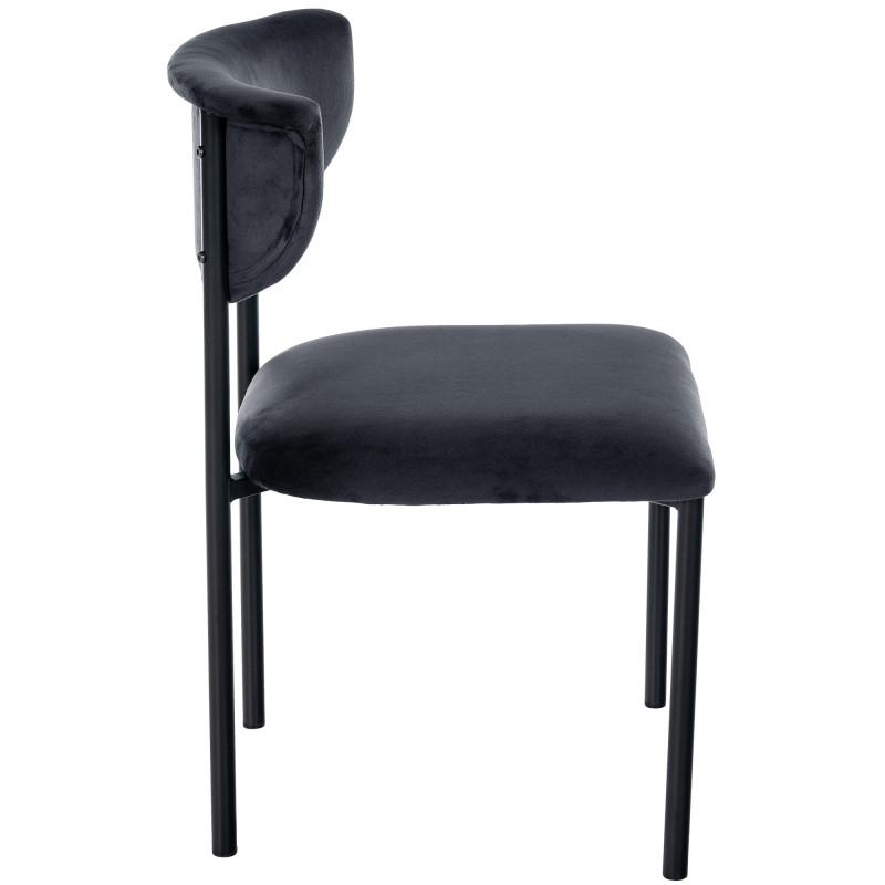 Chaise visiteur en velours Gambell | noir