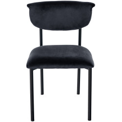 Chaise visiteur en velours Gambell | noir