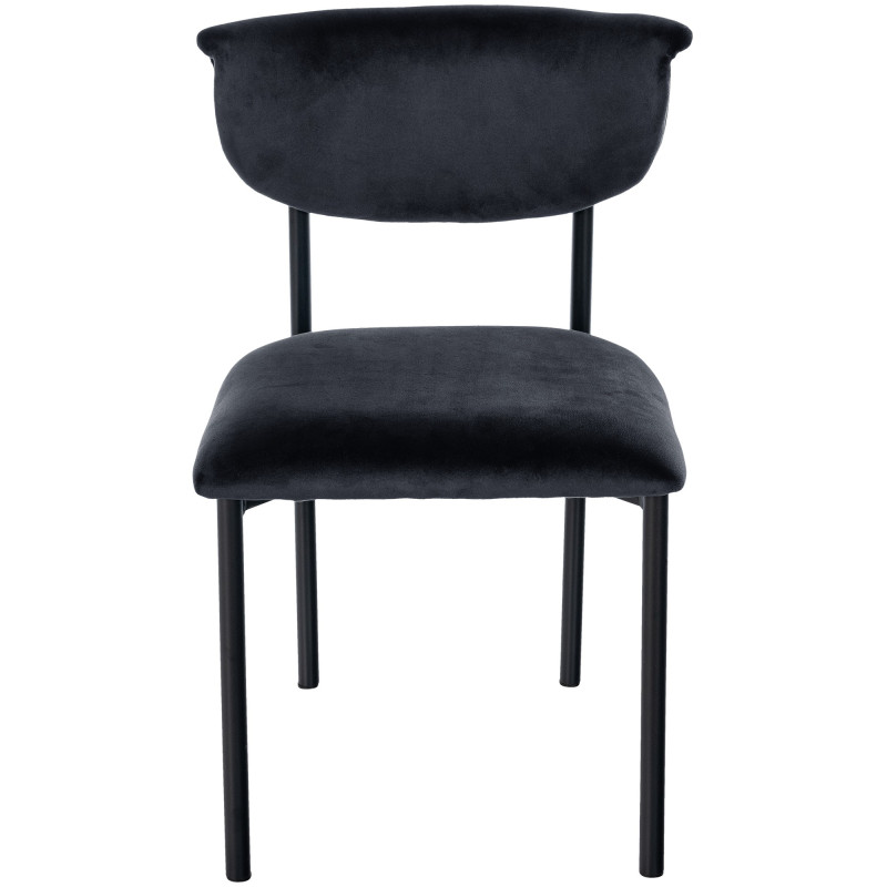 Chaise visiteur en velours Gambell | noir