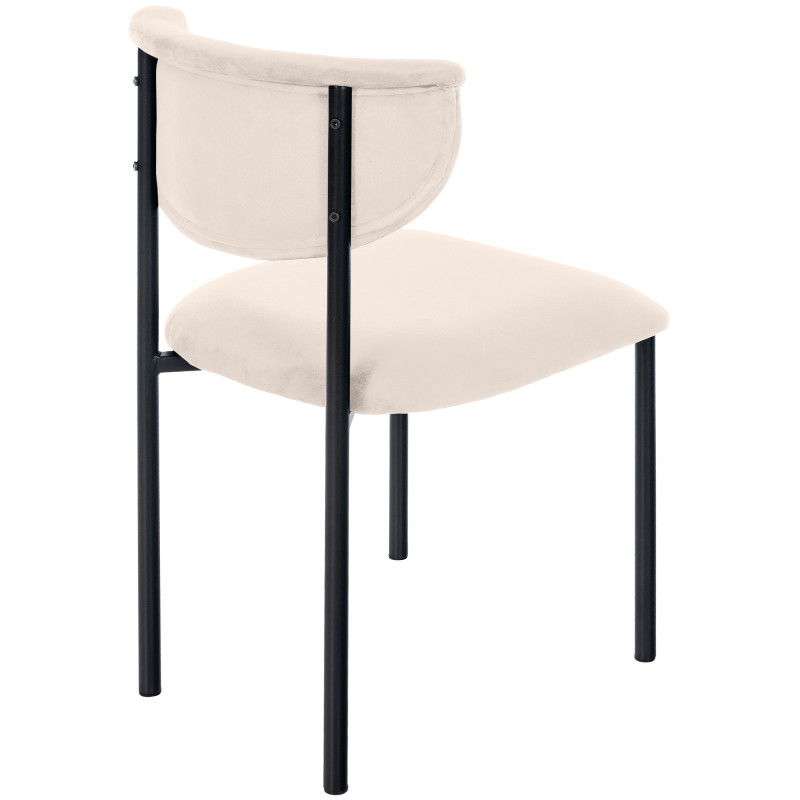 Chaise visiteur en velours Gambell | crème