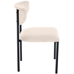 Chaise visiteur en velours Gambell | crème