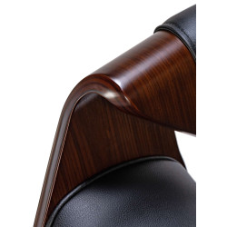 Tabouret de bar Foley, similicuir, noyer/noir