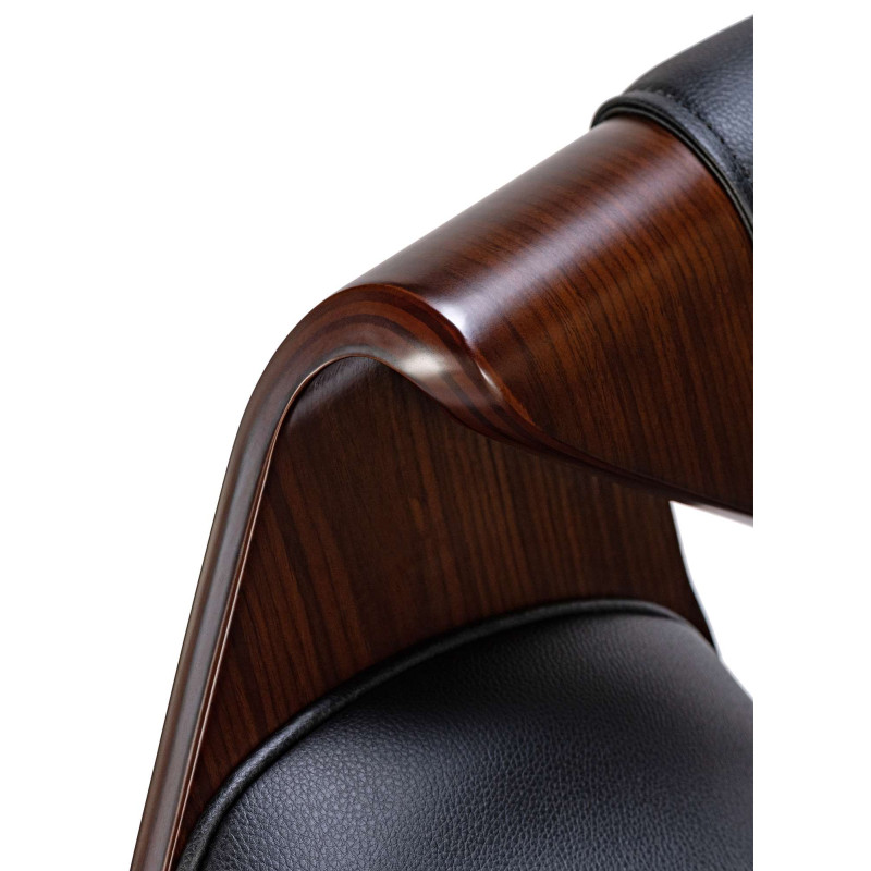 Tabouret de bar Foley en similicuir noyer/noir