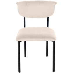 Chaise visiteur en velours Gambell | crème