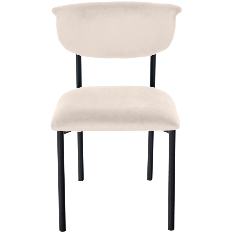 Chaise visiteur en velours Gambell | crème