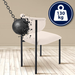 Chaise visiteur en velours Gambell | crème