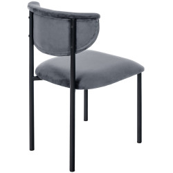 Chaise visiteur en velours Gambell | gris foncé