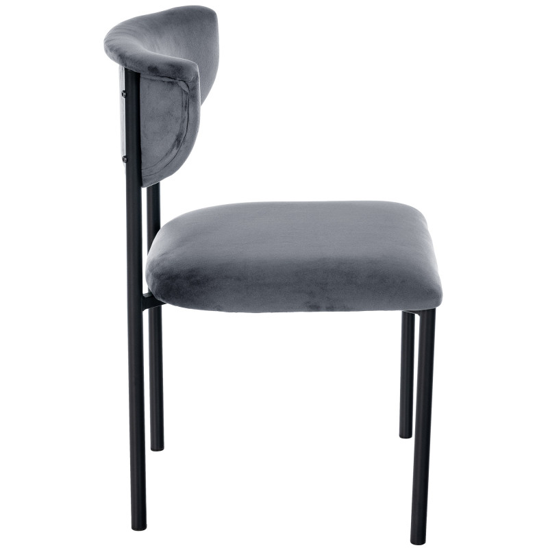 Chaise visiteur en velours Gambell | gris foncé