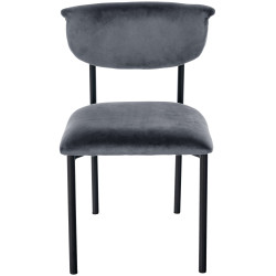Chaise visiteur en velours Gambell | gris foncé
