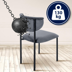 Chaise visiteur en velours Gambell | gris foncé