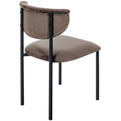 Chaise visiteur en velours Gambell | brun
