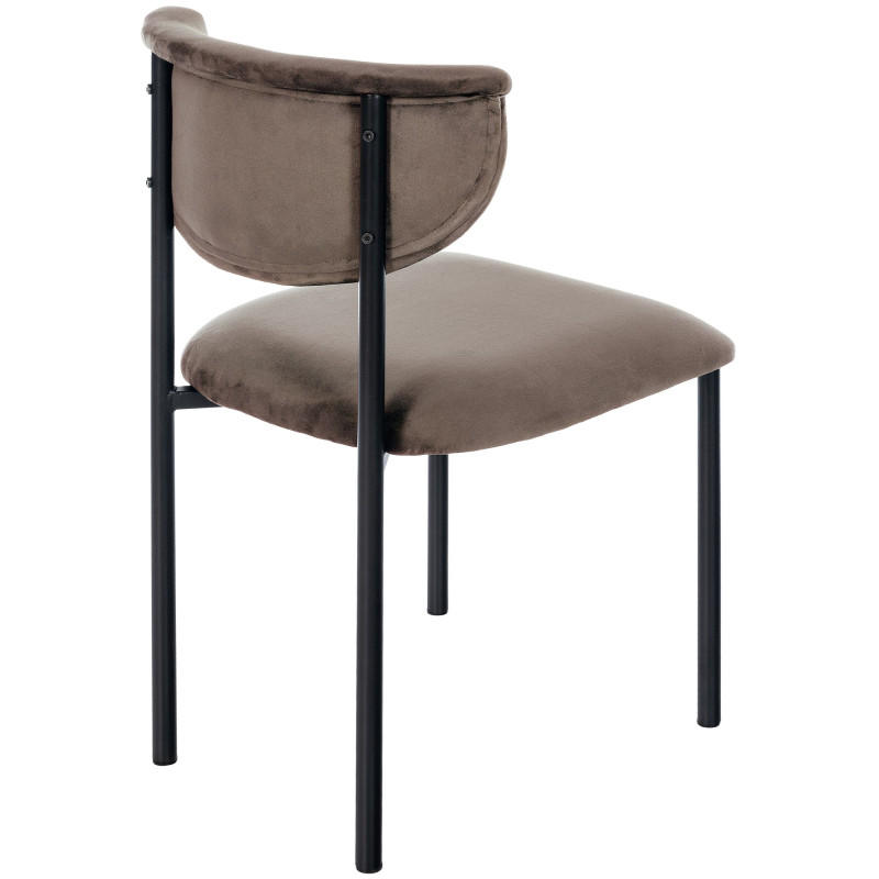 Chaise visiteur en velours Gambell | brun