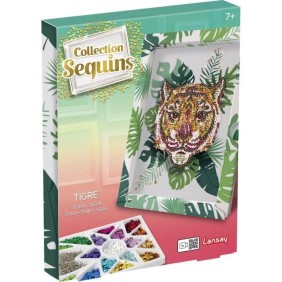 Kit Activités Manuelles - Collection Sequins - Tigre - Lansay - A partir de 8 ans