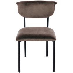 Chaise visiteur en velours Gambell | brun