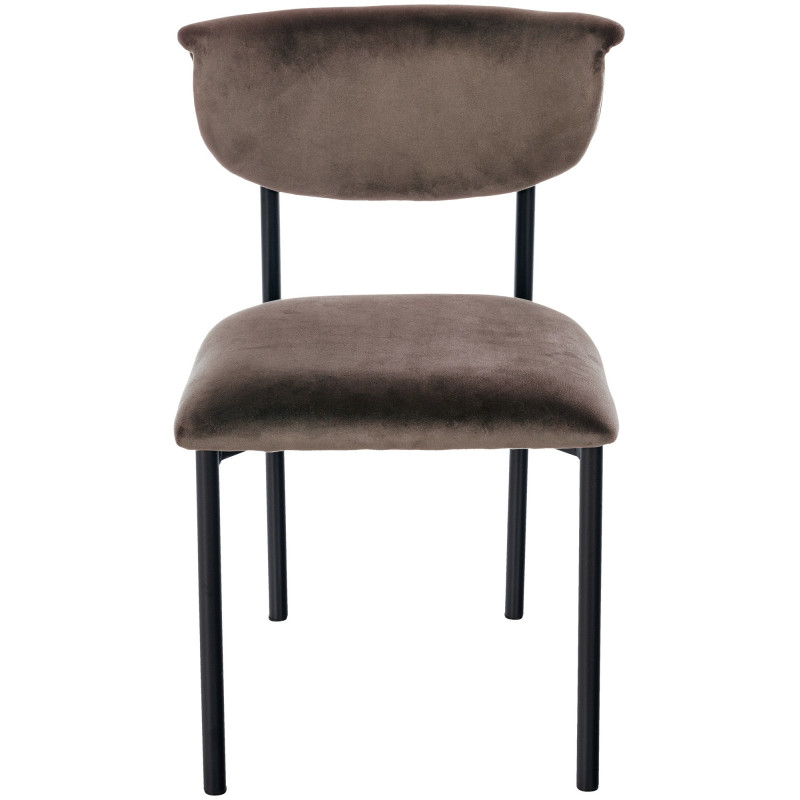 Chaise visiteur en velours Gambell | brun