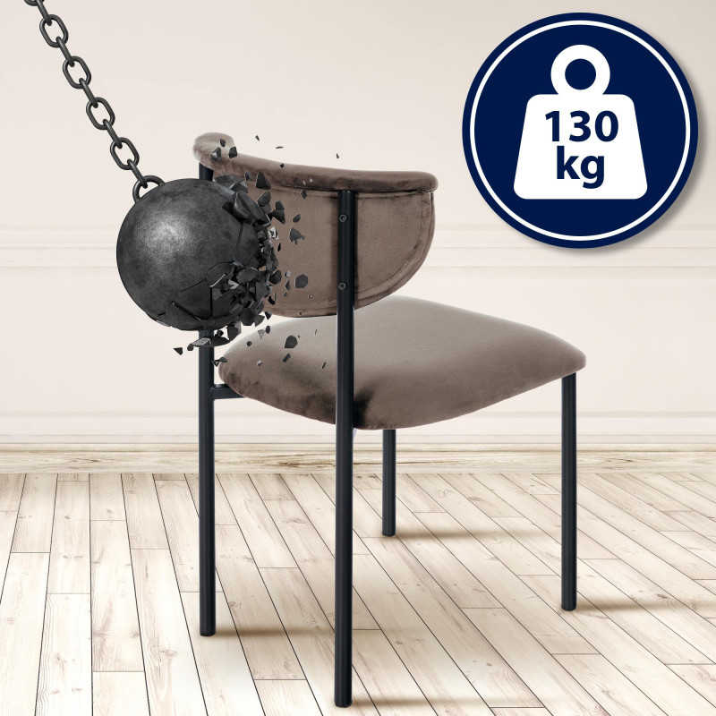 Chaise visiteur en velours Gambell | brun