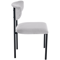 Chaise visiteur en velours Gambell | gris