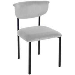 Chaise visiteur en velours Gambell | gris