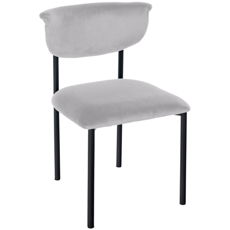 Chaise visiteur en velours Gambell | gris
