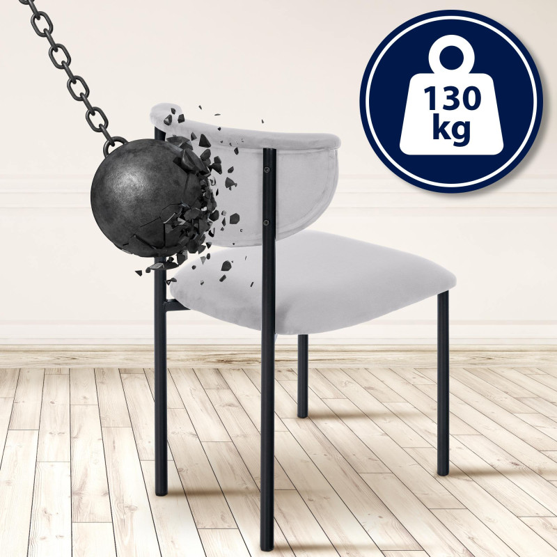 Chaise visiteur en velours Gambell | gris