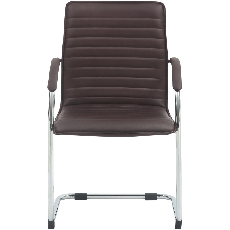 Lot de 2 chaises visiteurs Tira en cuir artificiel | brun