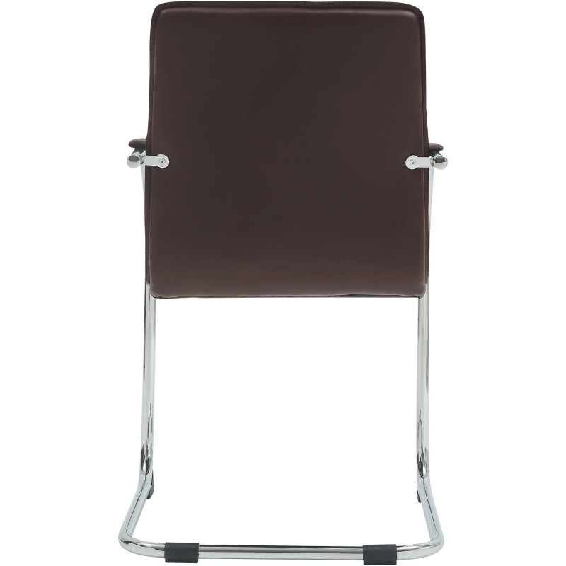 Lot de 2 chaises visiteurs Tira en cuir artificiel | brun