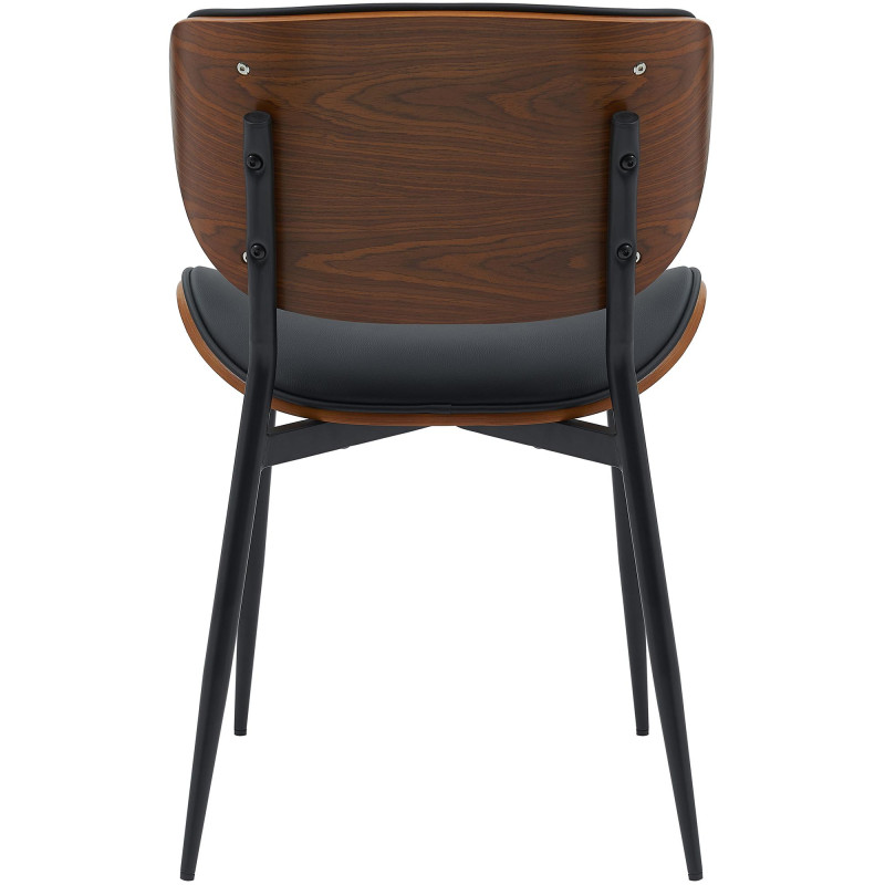 Lot de 2 chaises visiteurs Enid en cuir artificiel | noyer/noir