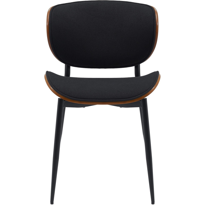 Lot de 2 chaises visiteurs en tissu Enid | noyer/noir