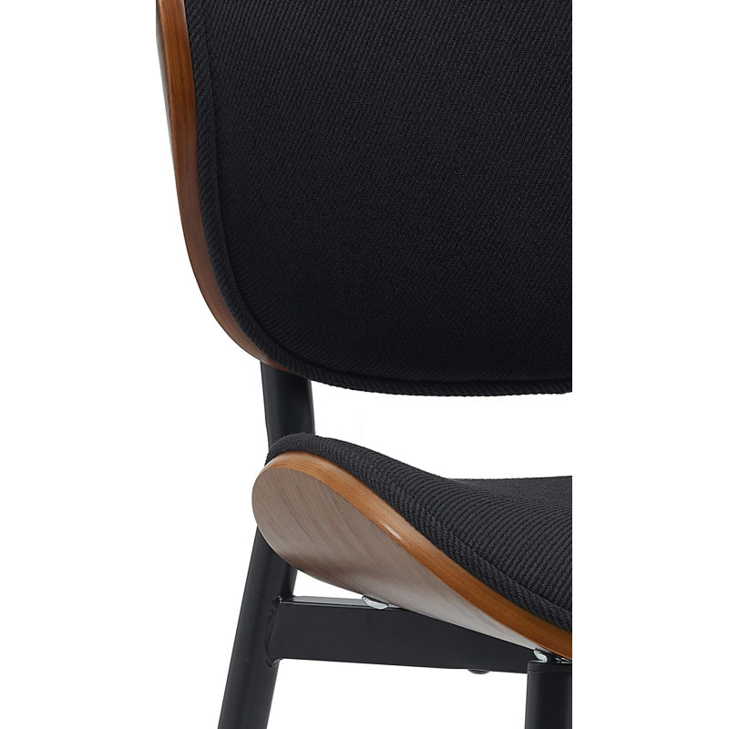 Lot de 2 chaises visiteurs en tissu Enid | noyer/noir