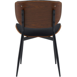 Lot de 2 chaises visiteurs en tissu Enid | noyer/noir