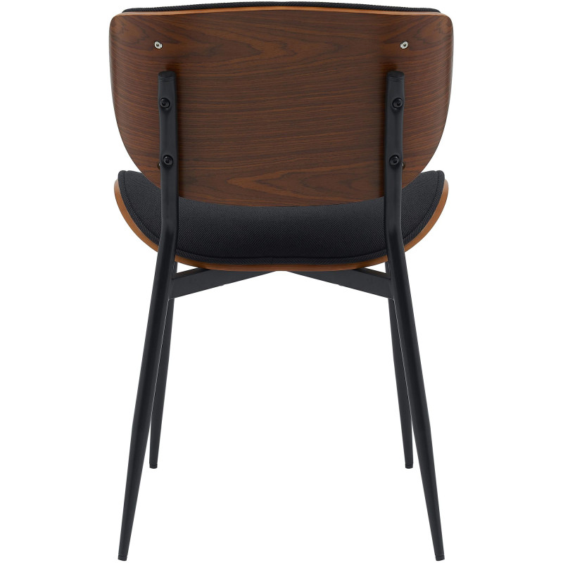 Lot de 2 chaises visiteurs en tissu Enid | noyer/noir
