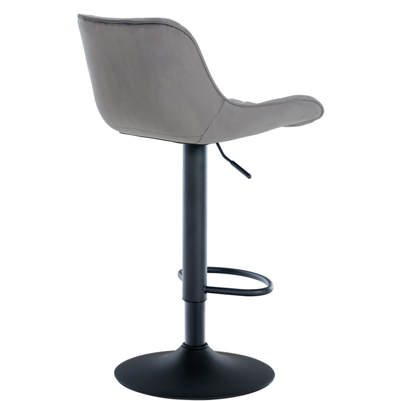 Lot de 2 tabourets de bar Minosa velours gris foncé