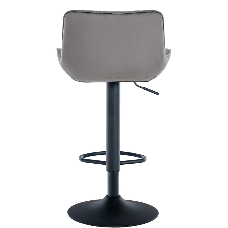 Lot de 2 tabourets de bar Minosa en velours gris foncé
