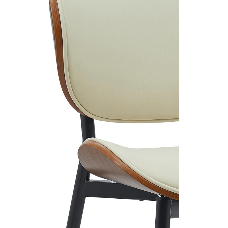 Lot de 2 chaises visiteurs Enid en cuir artificiel | noix/crème