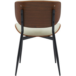Lot de 2 chaises visiteurs Enid en cuir artificiel | noix/crème