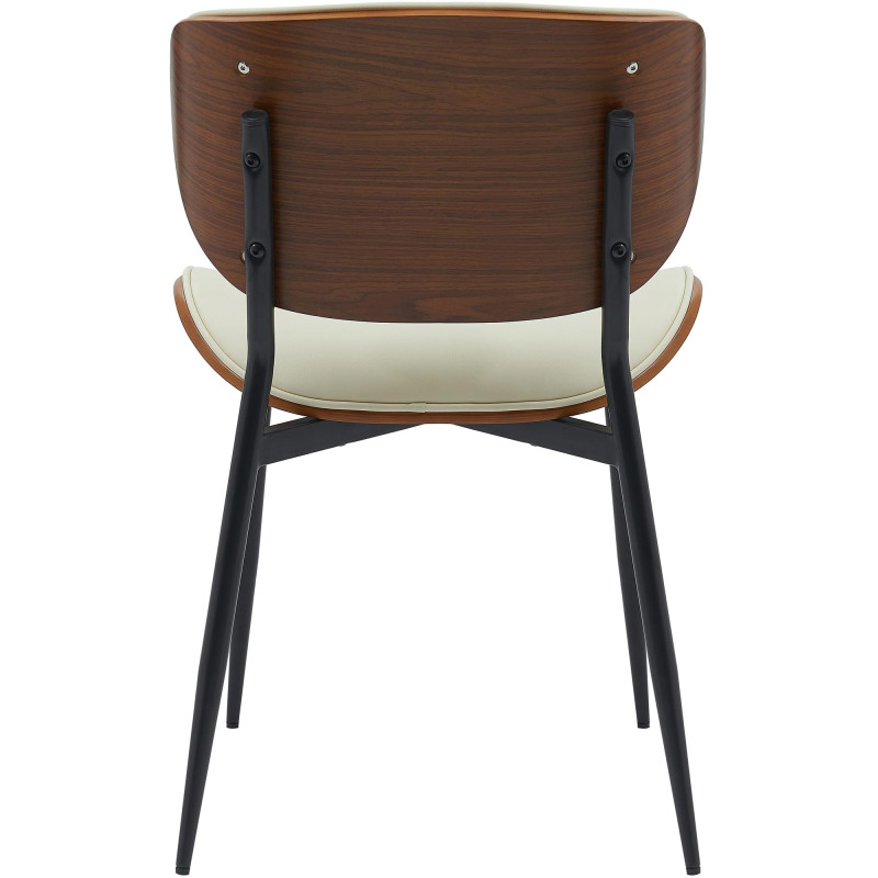Lot de 2 chaises visiteurs Enid en cuir artificiel | noix/crème