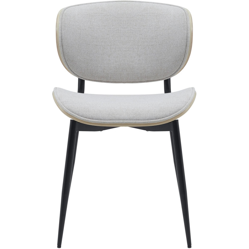 Lot de 2 chaises visiteurs en tissu Enid | nature/crème