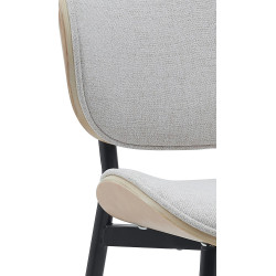 Lot de 2 chaises visiteurs en tissu Enid | nature/crème