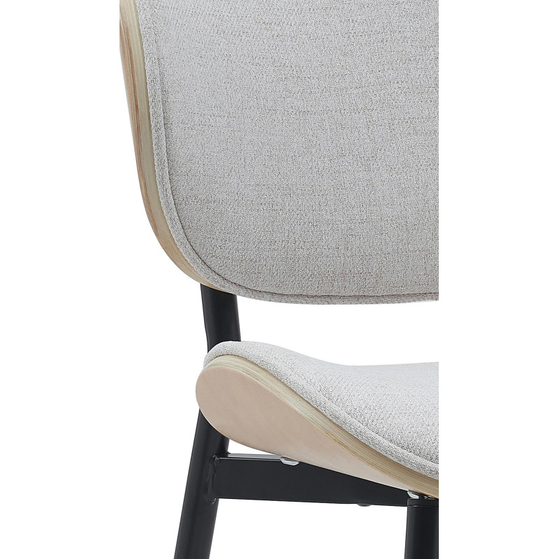 Lot de 2 chaises visiteurs en tissu Enid | nature/crème