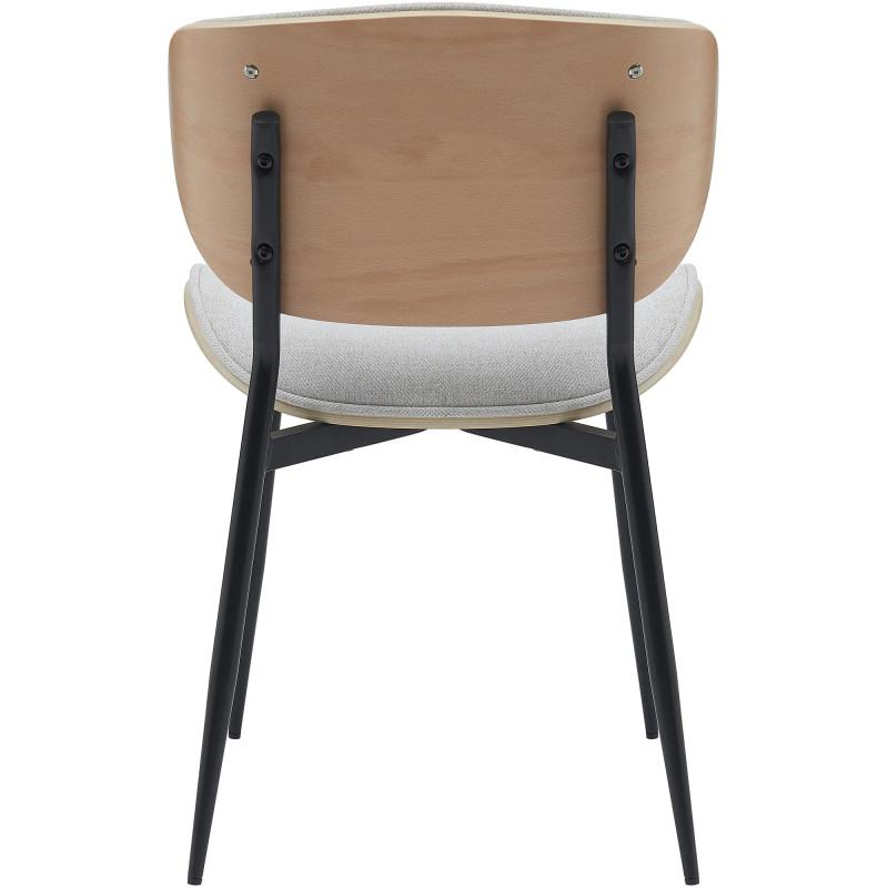 Lot de 2 chaises visiteurs en tissu Enid | nature/crème