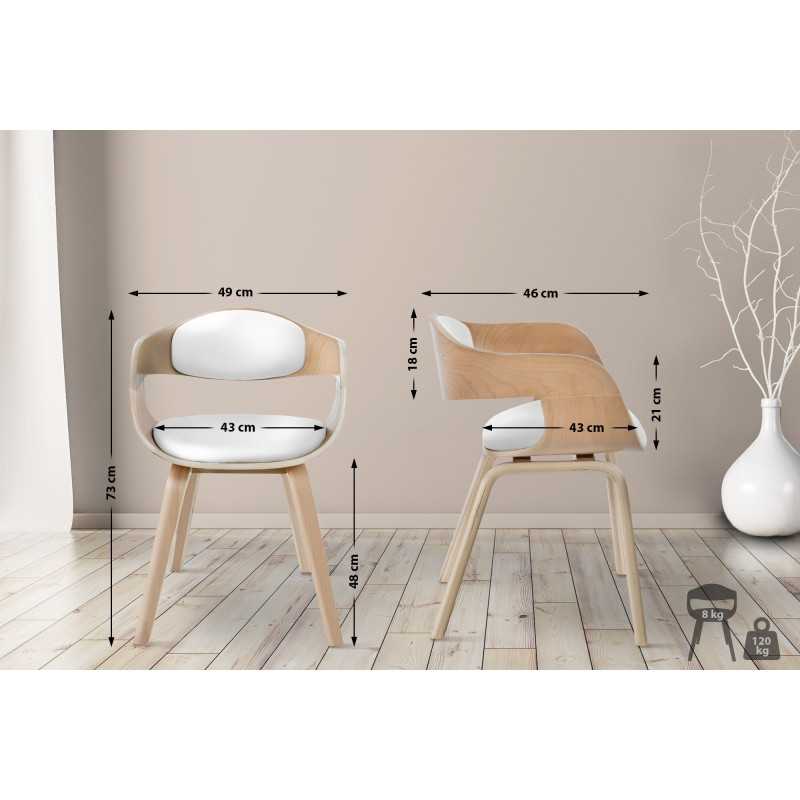 Chaise visiteur Kingston | naturel/blanc