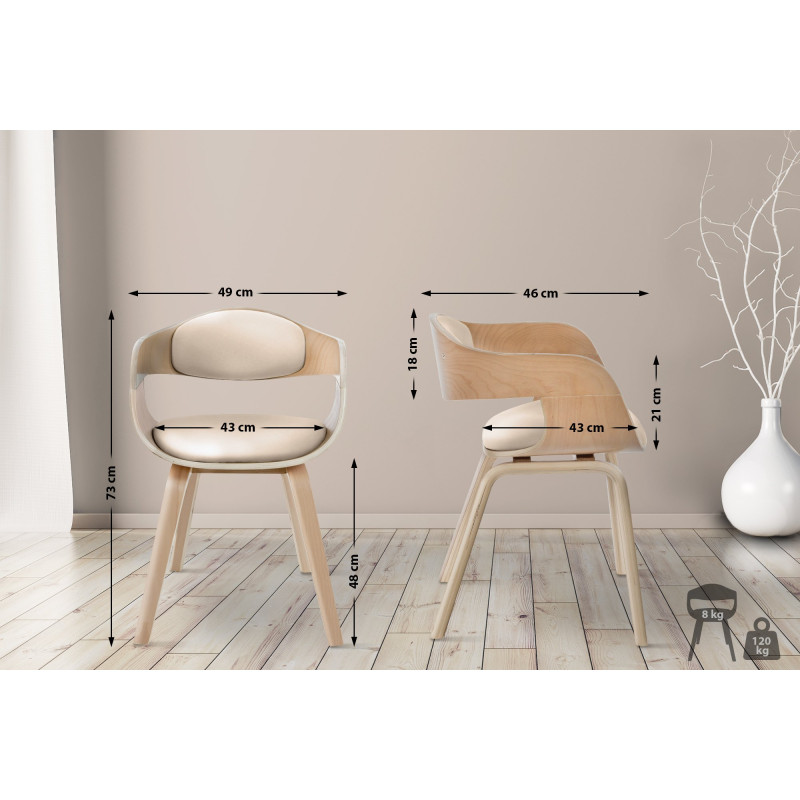 Chaise visiteur Kingston | nature/crème